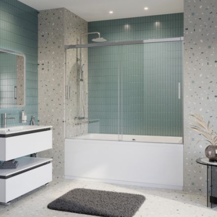 Душевая шторка на ванну Cezares TANDEM-SOFT TANDEM-SOFT-VF-2-180/145-C-Cr-IV 180х145 стекло прозрачное профиль хром глянцевый ориентация универсальная