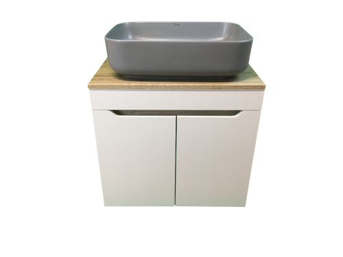 Тумба с раковиной Sintesi STL.W7023_SIN-LVB-APP-409GM 60х55х50 подвесная цвет темно-серый/коричневый