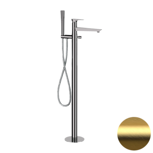 Смеситель для ванны Daniel Diva DV678DP напольный брашированное золото