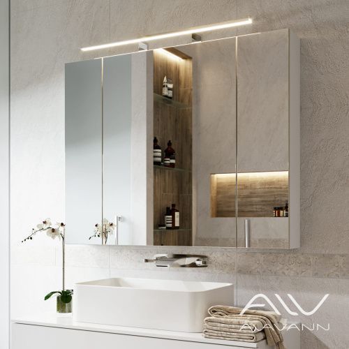 Зеркало-шкаф Alavann Univers ALV0297001 100х15х80 подвесной цвет белый