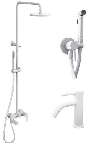 Душевая стойка Paffoni Light KITZCOL632BO71 настенная цвет белый матовый