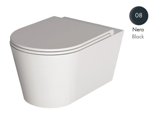 Чаша унитаза подвесная Alice Hide 31170108 цвет черный матовый без сиденья безободковая