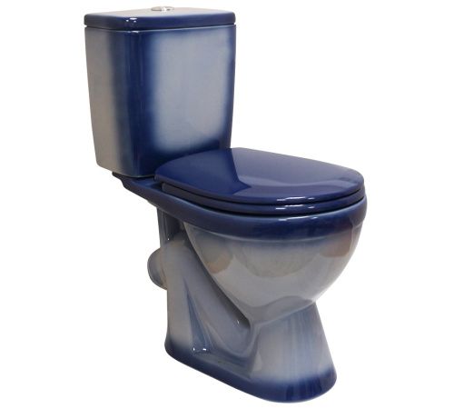 Унитаз-компакт напольный с бачком Rosa Лира Вн УнС10 синий с сиденьем каскадный смыв