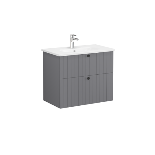 Тумба с раковиной Vitra Root Groove 69438 80х47х67 подвесная цвет серый матовый