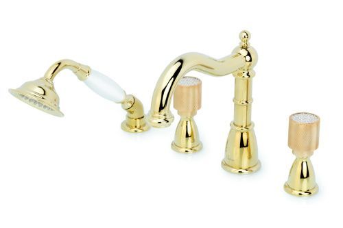 Смеситель Boheme Royal Cristal 395-Royal/CRST на борт ванны золото