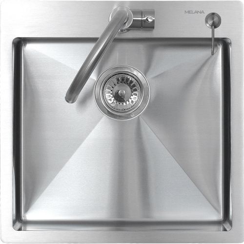 Кухонная мойка Melana ProfLine MLN-R5050H+дозатор 50х50 цвет сатин поверхность матовая