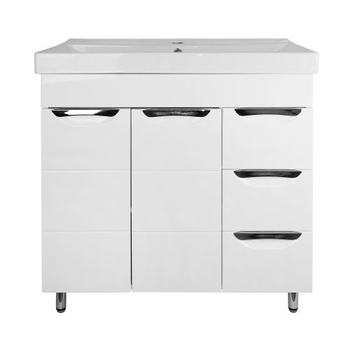 Тумба с раковиной Loranto Соло CS00091381 80х46х89 напольная цвет белый глянцевый