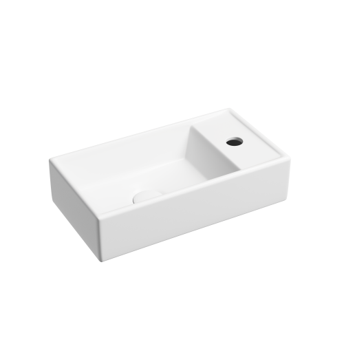 Раковина из сантехнического фарфора Ceramica Nova ELEMENT CN6051LMW 42х22 подвесная цвет белый матовый 1 отверстие под смеситель