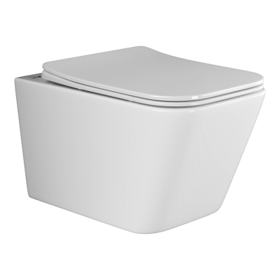 Унитаз подвесной Ceramica Nova METRIC CN3007 белый с сиденьем микролифт безободковый душевой смыв