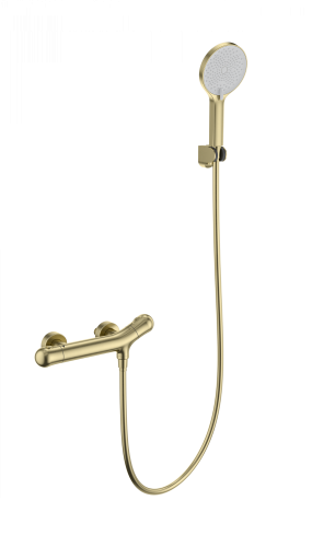 Смеситель для душа Wonzon & Woghand WW-B2057-A-BG настенный золото с термостатом