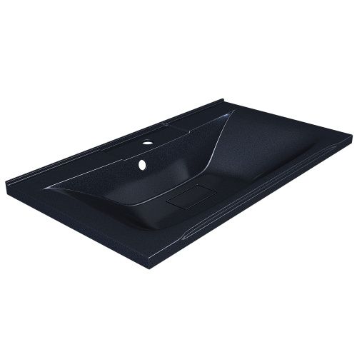 Раковина из литьевого мрамора Uperwood Elen 291120424 79х45 полувстраиваемая цвет черный