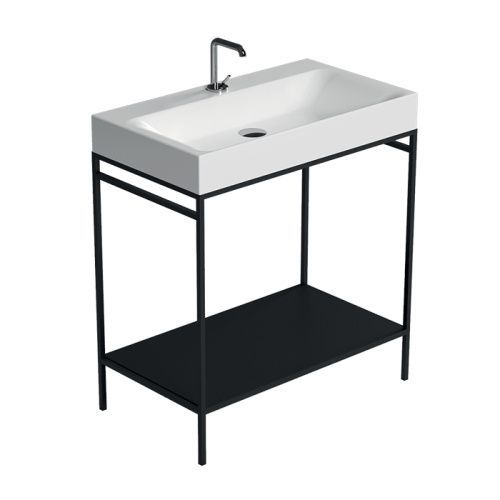 Консоль под раковину Kerasan Cento 924331 80х45х78 напольная цвет черный матовый