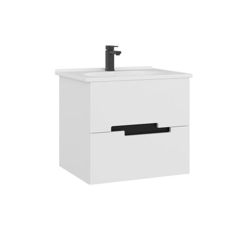 Тумба с раковиной Orka Lodi 5005882 65х50х57 цвет белый/черный