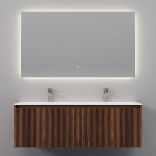 Тумба с раковиной+зеркало Art Decco Camilla (Камилла) ACM12W22D1MF 120x45x40 подвесная цвет черный орех