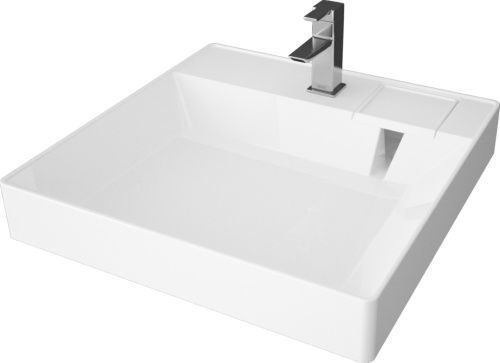 Раковина из искусственного мрамора Azario SHARP CS00078298 60х60 подвесная цвет белый 1 отверстие под смеситель