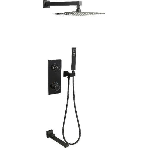 Душевая система ALMAes Tiber TVZ-8805 встраиваемая цвет черный с термостатом