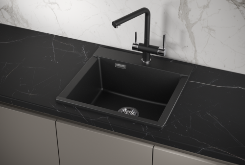 Кухонная мойка Granula 5201, ШВАРЦ 50х50 цвет черный поверхность матовая