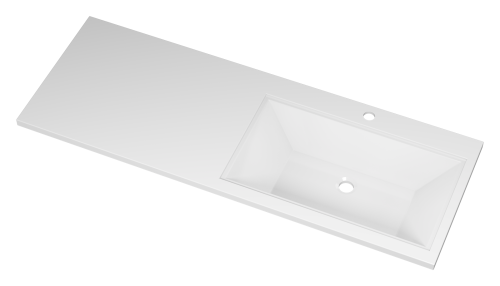 Раковина мебельная из литьевого мрамора Misty Гавана 130 правая 5219130 130х48 над стиральной машиной цвет белый