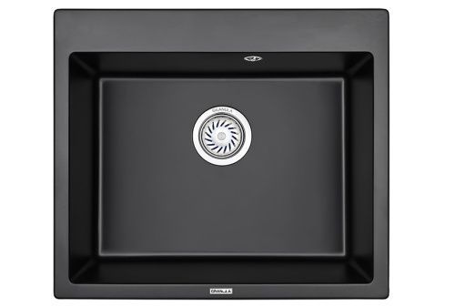 Кухонная мойка Granula 6001, ТУРМАЛИН 60х52 цвет черный поверхность матовая