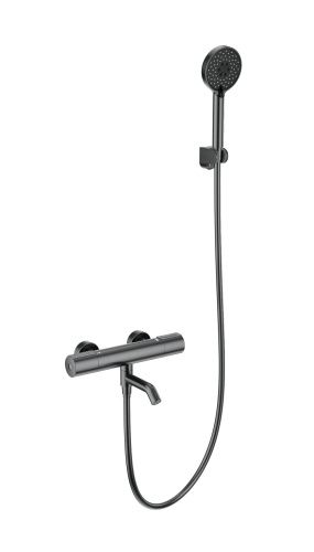 Смеситель для ванны Wonzon & Woghand Inn WW-A2006-A1-BGG настенный графит с термостатом