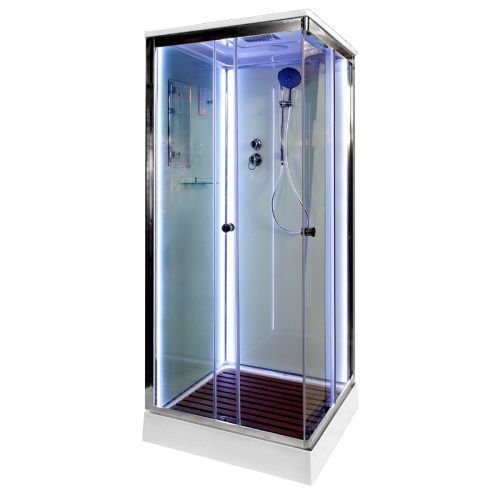 Душевая кабина AvaCan K401SLED 100х100 квадратная с крышей ориентация универсальная