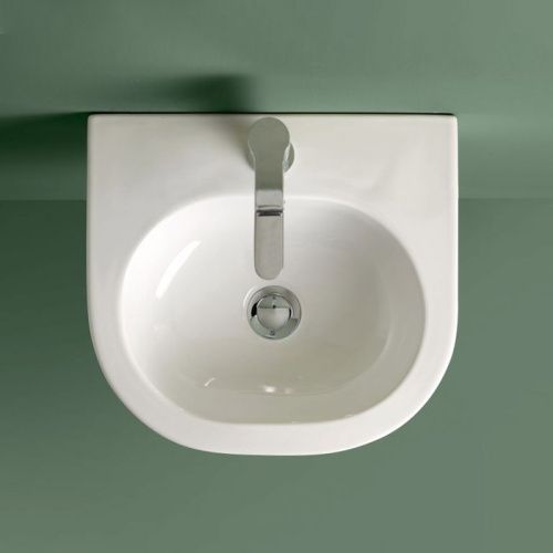 Раковина керамическая Kerasan FLO 40 см 314901*1 подвесная цвет белый 1 отверстие под смеситель