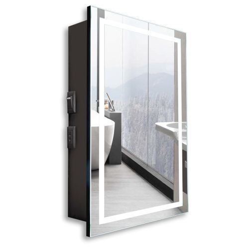 Зеркало-шкаф Azario Hamburg-BLACK LED-00002669 46х15х76 подвесной цвет черный