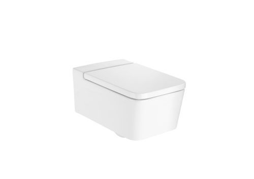 Чаша унитаза подвесная Roca INSPIRA SQUARE 7.3465.3.700.0 цвет белый без сиденья безободковая каскадный смыв