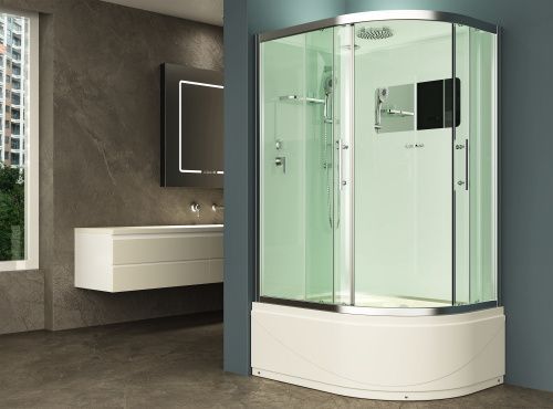 Душевая кабина Esbano ELEGANCIA ESKB129CRBL 120х90 асимметричная с крышей ориентация левая