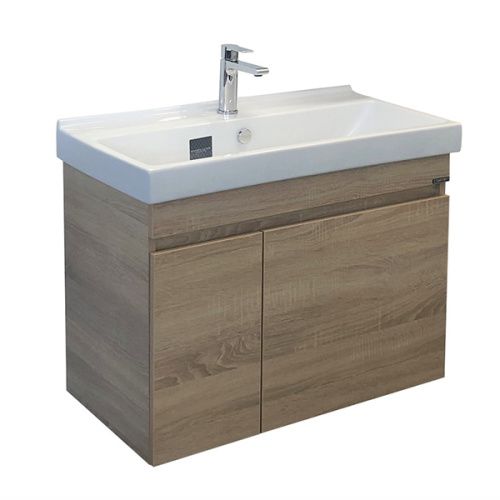 Тумба с раковиной Comforty Тромсе 00004142219CF 80х45х63 подвесная цвет дуб сонома