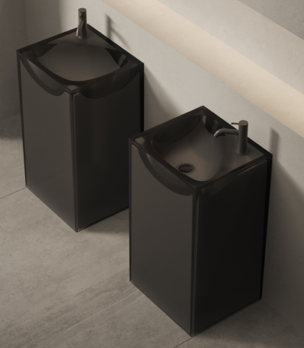 Раковина из полиэфира Dea Design Pedestal Basin DD2024 495 R4 50х46 напольная цвет черный без отверстий под смеситель