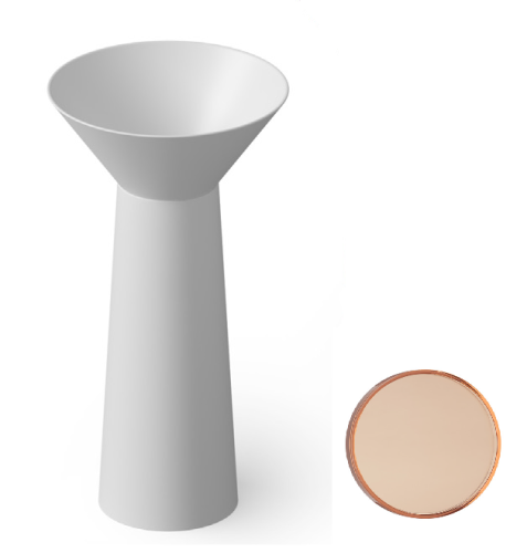 Раковина из полиэфира Dea Design Pedestal Basin DD2022 480 R9 48х48 напольная цвет коричневая медь без отверстий под смеситель