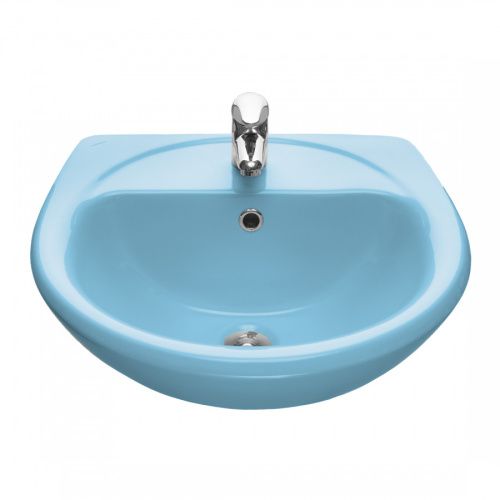 Раковина из сантехнического фарфора Santeri Соната голубой 131112S0611B0 49х54 подвесная цвет голубой