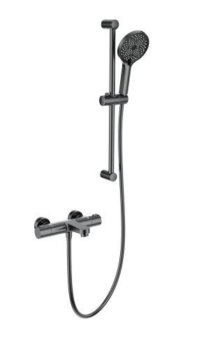 Душевой гарнитур со смесителем Wonzon & Woghand WW-C2018-A-BGG настенный графит