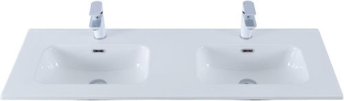 Раковина керамическая Aquanet Flat 00254367 120х47 полувстраиваемая цвет белый 2 отверстия под смеситель