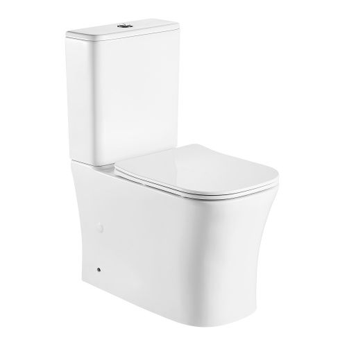 Унитаз-компакт напольный с бачком Azario ANTEO SQUARE AZ-1218A белый с сиденьем микролифт безободковый каскадный смыв