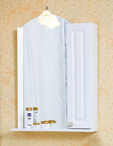 Зеркало-шкаф с подсветкой Бриклаер 4627125411373 60х18х82 подвесной цвет белый
