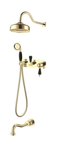 Смеситель Boheme Tradizionale Nero 258 встраиваемый золото