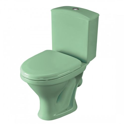 Унитаз-компакт напольный с бачком Santeri Вест 1P2018S0400BF салатовый с сиденьем каскадный смыв