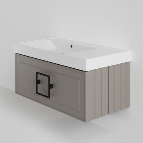 Тумба с раковиной La Fenice CUBO NFNC-01-CUB-C-90-3-90L 90х50 подвесная цвет бежевый
