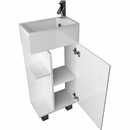 Тумба с раковиной 1MarKa Laura У85928 39х22х85 напольная цвет белый