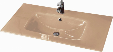 Раковина стеклянная Armadi Art NeoArt 852-110-CP 111х52 полувстраиваемая цвет капучино 1 отверстие под смеситель