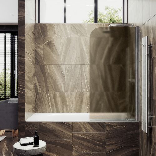 Душевая шторка на ванну Maybah Glass MGV-607-5 50х140 стекло тонированное профиль хром матовый ориентация универсальная