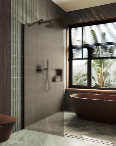 Душевая перегородка Maybah Glass MGD-685-6ш 119х195 стекло тонированное профиль черный