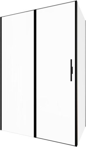 Душевой уголок Allen Brau Priority 3.31012.BBA + 3.31015.BBA 140х80 стекло прозрачное профиль черный без поддона