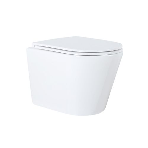 Унитаз подвесной Azario Teramo AZ-0053 белый с сиденьем микролифт безободковый каскадный смыв