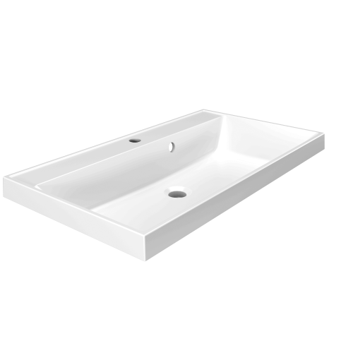 Раковина из литьевого мрамора Paola Paola Alba 800 80х45 полувстраиваемая цвет белый глянцевый