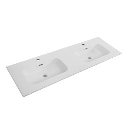 Раковина керамическая Cezares DUET CZR-8095-140-2 141х46 подвесная цвет белый глянцевый 2 отверстия под смеситель