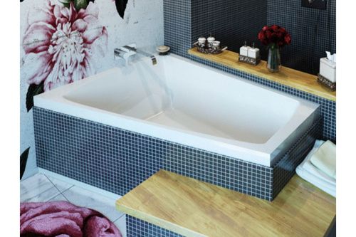 Ванна акриловая Vayer Tessa Гл000026809 160х100 пристенная ассиметричная