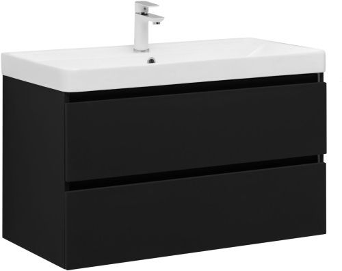 Тумба под раковину Aquanet Вега 2.0 00337956 89х46х50 подвесная цвет черный